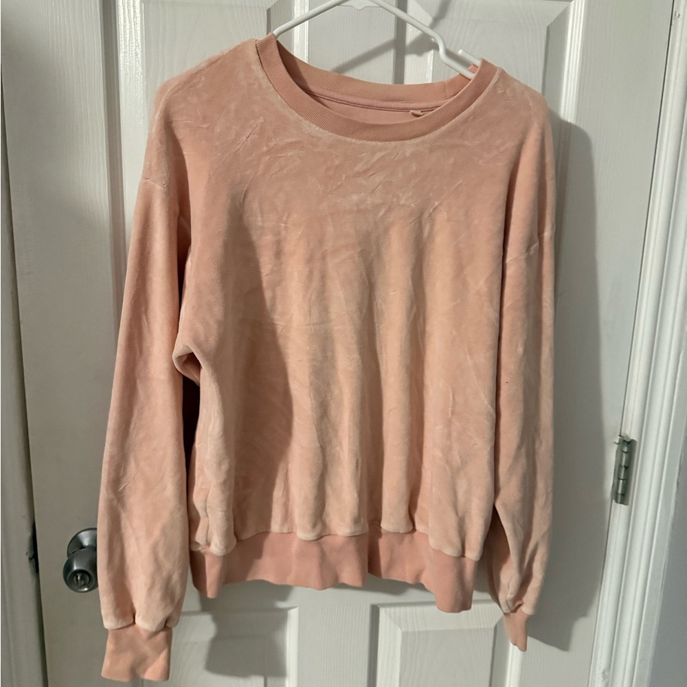 Pink TNA Velvet Sweatshirt